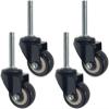 OUTS 2-Inch Swivel Stem Casters, Threaded, Polyurethane, Double Bearing, 150 kg Capacity, 4-Pack, M10 view 1