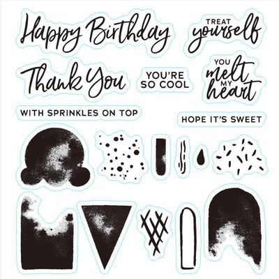 Bianriche Transparent Silicone Stamps, English Ice Birthday Card, #2