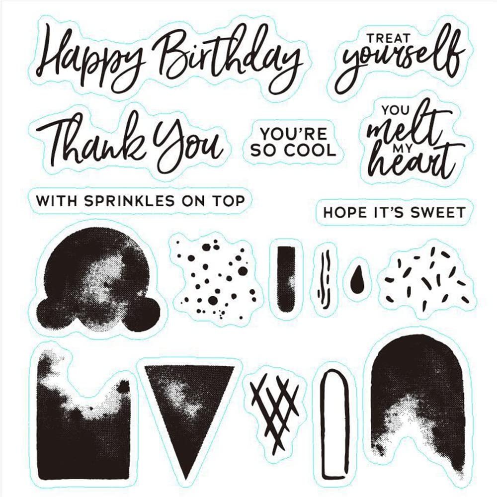 Bianriche Transparent Silicone Stamps, English Ice Birthday Card, #2