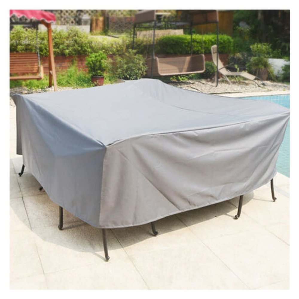 VXHCS 420D Garden Furniture Cover, Rectangular, Silver, 2.1 x 1.1 x 0.7 m
