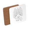 Cork Coaster Halloween X-Ray Candy Skeleton Fear Horror, 1 pc (95 x 95 mm) view 2