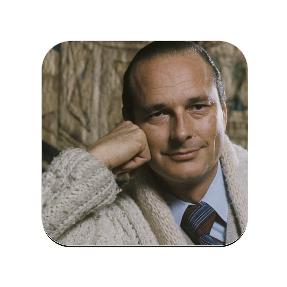 Cork Coasters, Jacques Chirac Swag, Class President of France, 6-Pack (95 x 95 mm)