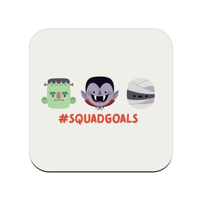 Cork Coaster Squad Goals Little Monsters Halloween Vampire Zombie Mummy, 1 pc. (95 x 95 mm)
