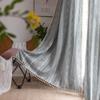 Nyescasa Boho Farmhouse Cotton-Linen Curtains with Tassels, Gray, Embroidered, Light-Filtering, 2-Pack, 180 x 140 cm view 1