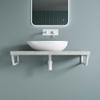 doporro Washbasin Bracket 48 x 2.5 x 15 cm, White Stainless Steel Wall Bracket view 3
