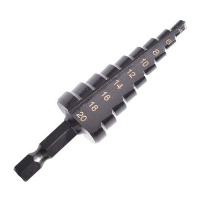 RAYMEK HSS Step Drill Bit, Titanium-Coated, 4–20 mm