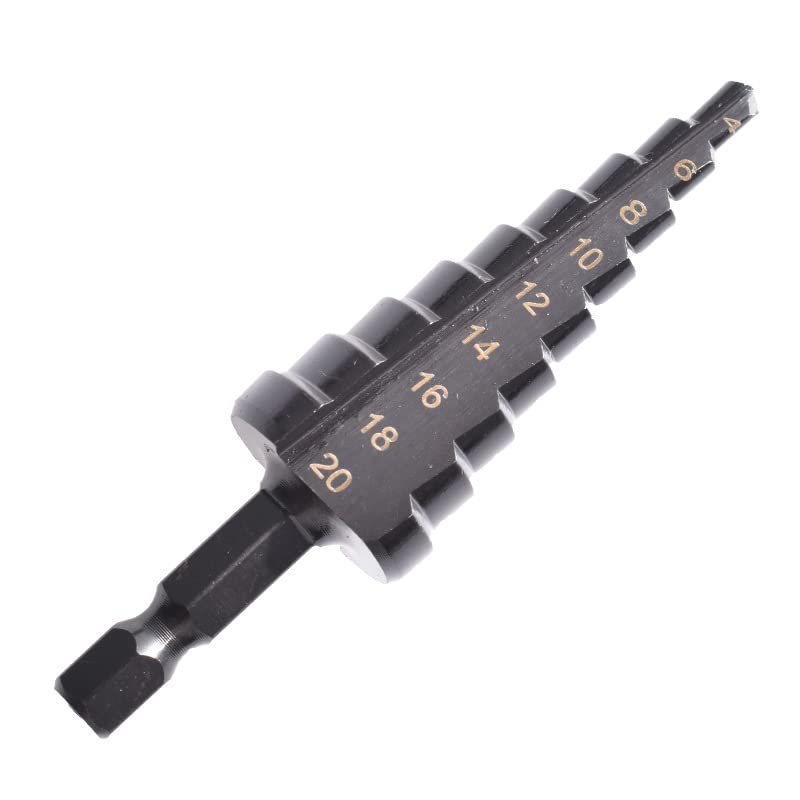RAYMEK HSS Step Drill Bit, Titanium-Coated, 4–20 mm