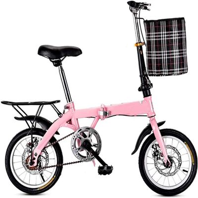 ZLYJ 14/16-Inch Folding Bike, Single-Speed Adult Bicycle with Front and Rear Disc Brakes