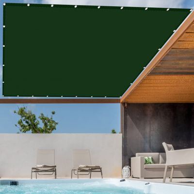 GOUBO Rectangular Sun Shade Sail 1.7 x 3.8 m, Waterproof, UV Protection, Dark Green