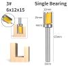 KAYRAM 6 mm Shank 3-Flute Carbide Flush-Trim Router Bit, 6 × 12 × 15 mm view 2