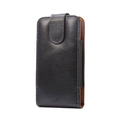 DFV mobile Genuine Leather Belt Holster with 360° Swivel Clip for Samsung Galaxy A32 5G (2021) - Black