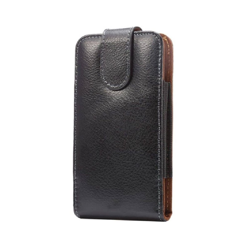 DFV mobile Genuine Leather Belt Holster with 360° Swivel Clip for Samsung Galaxy A32 5G (2021) - Black