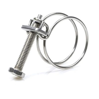 1/5-Piece 304 Stainless Steel Double-Wire Hose Clamps, 10–120 mm