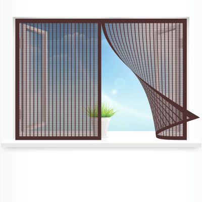 Magnetic Insect Screen for Windows, 165 x 95 cm, Brown