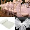 MOCOBA 18 cm x 275 cm Organza Chair Sash Bow Cover, Chair Sash Tulle for Weddings and Party Decoration, Turquoise view 3