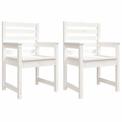vidaXL Garden Chairs 2 pcs. White 60x48x91 cm Solid Pine Wood