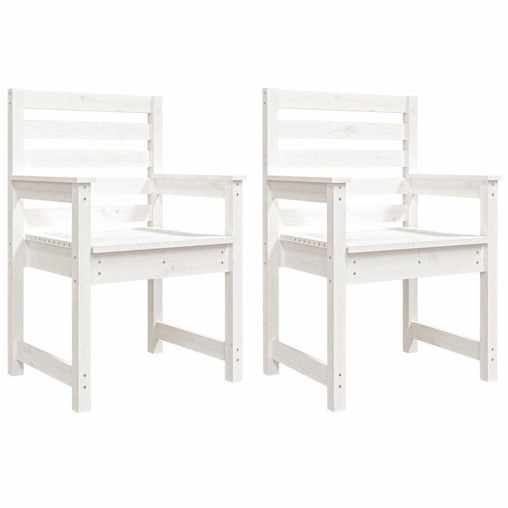 vidaXL Garden Chairs 2 pcs. White 60x48x91 cm Solid Pine Wood