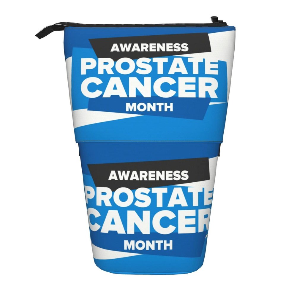 Prostate Cancer Awareness Month Pencil Case, Leather Stationery Organizer