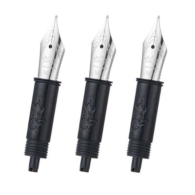 Jinhao #5 Medium Fountain Pen Nibs for Jinhao 82, 88, 95 & 100 Mini Series, Silver, 3-Pack