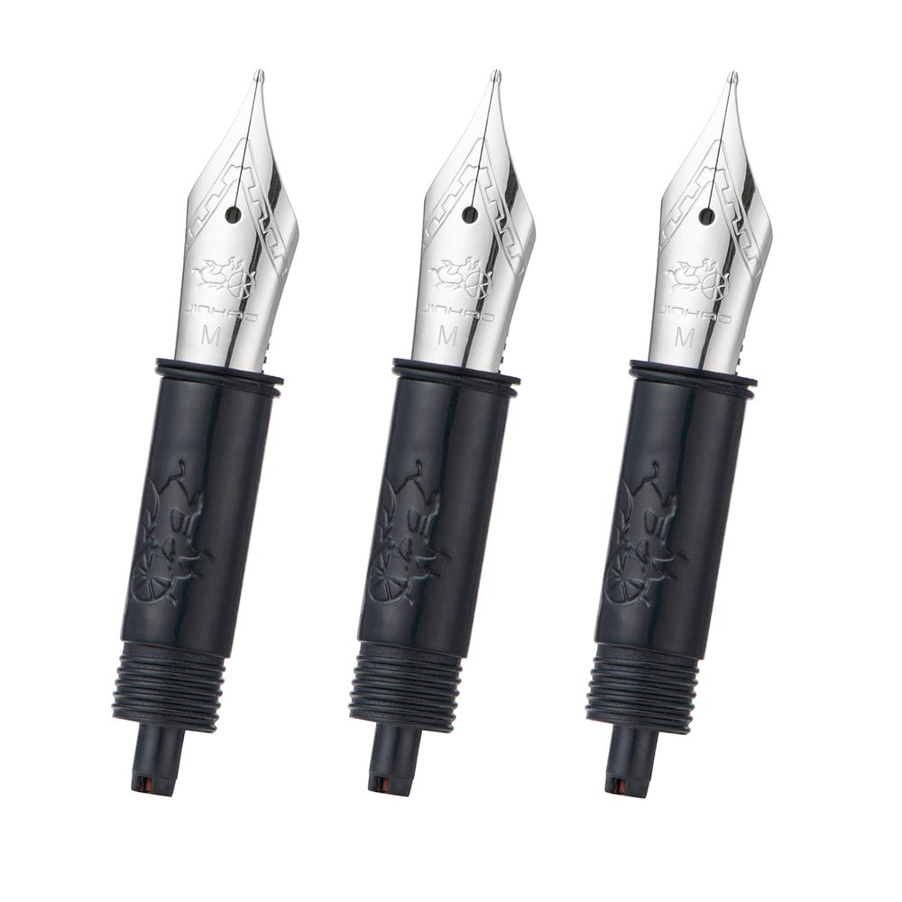 Jinhao #5 Medium Fountain Pen Nibs for Jinhao 82, 88, 95 & 100 Mini Series, Silver, 3-Pack