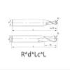 2-Flute HRC45/HRC55 Ball Nose End Mills, R0.5–R4 view 3