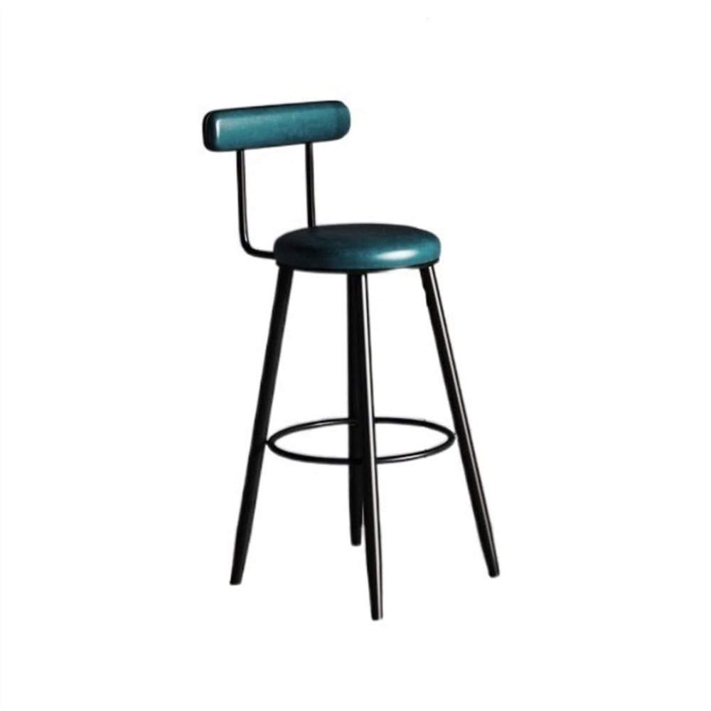 BONAD Nordic Bar Stool with Backrest, Blue
