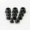 Rubber Grommet Hole Plugs, 10 pcs, Silicone Snap-In Plugs, 2.5–50.6 mm, Black view 1