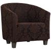 YOPOIY Stretch Jacquard Club Chair Slipcover, Removable and Machine Washable, Dark Brown view 1