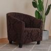 YOPOIY Stretch Jacquard Club Chair Slipcover, Removable and Machine Washable, Dark Brown view 3