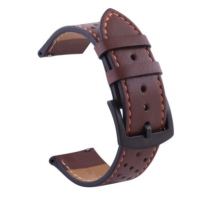 AEMALL Leather Watch Band for Huawei GT 2/GT2 Pro 42/46 mm, Replacement Band Compatible with Most Watches with 20 mm/22 mm Bands, 20 mm Universal, Agate