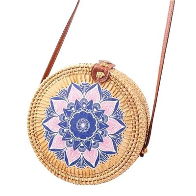 YKFengYan Fengyan Handwoven Rattan Straw Shoulder Bag, Color E, 20 × 8 cm