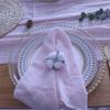 XIUPO Wedding Birthday Party Cotton Gauze Table Runner, Red, Gray, Navy, White and Dusty Pink view 4