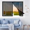 Magnetic Window Screen, 95 x 175 cm, Insect Protection, Auto-Closing, Foldable, Black view 1