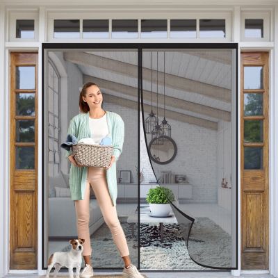 Magnetic Insect Screen Door Curtain, 270 x 300 cm, Black