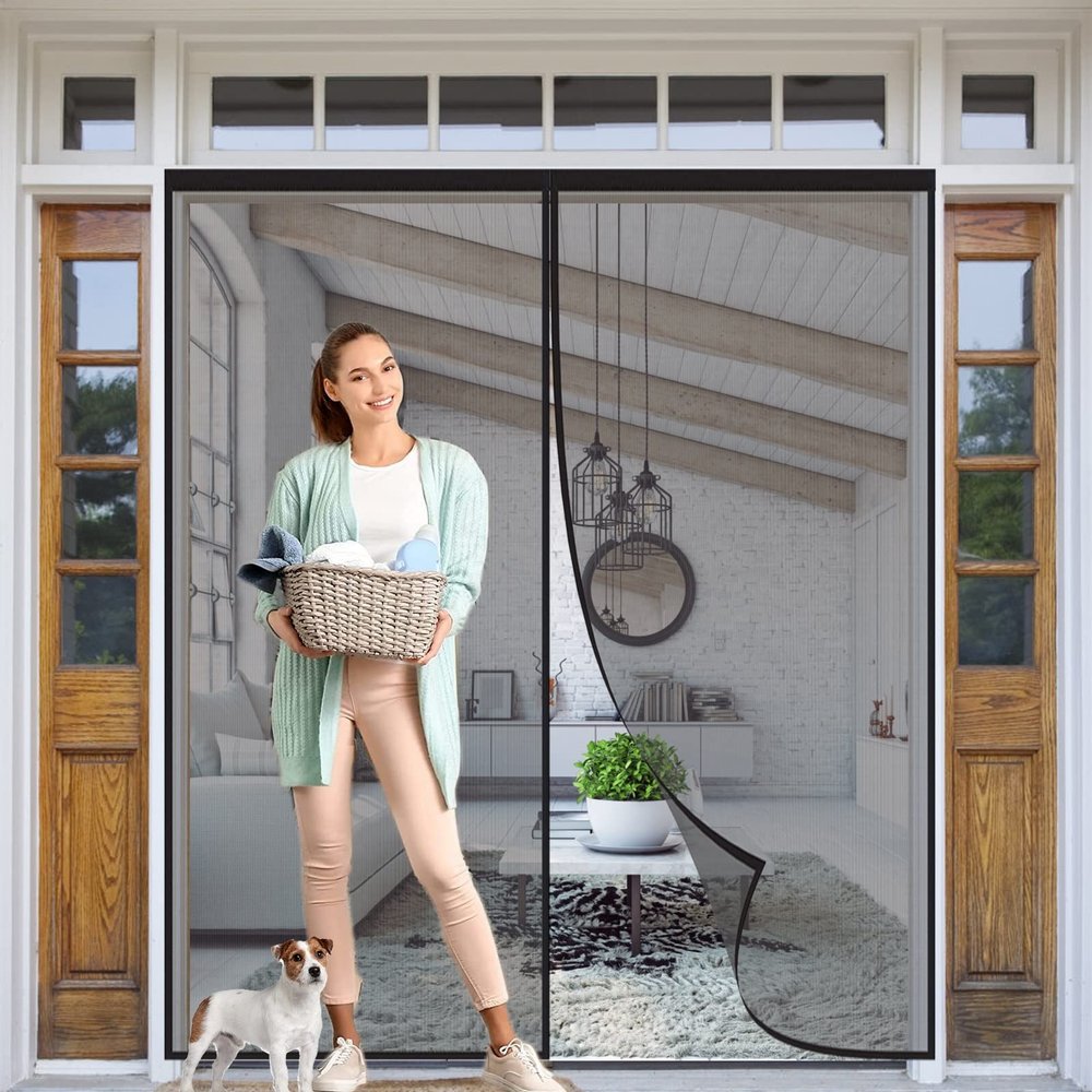 Magnetic Insect Screen Door Curtain, 270 x 300 cm, Black
