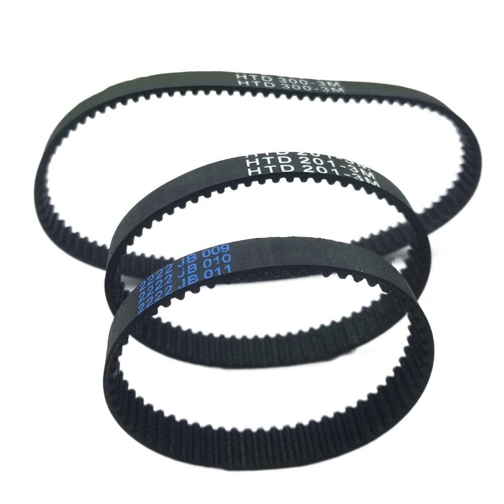 7-Pack HTD-3M Closed Rubber Timing Belts for 3D Printers, 10 mm Wide, 345 mm Long