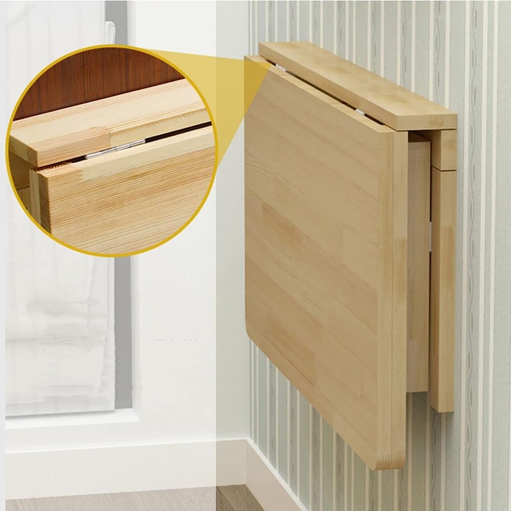 GLTZEN Solid Wood Wall-Mounted Folding Table, 31.5 x 23.6 in