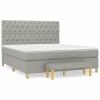 XIAOGUANG Box Spring Bed with Mattress, Light Gray, 160 x 200 cm, Fabric view 1