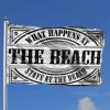 Funny Dorm Decor, “What Happens at the Beach Stays at the Beach” Garden Flag, Room Decor for Men (60 x 90 cm) view 2