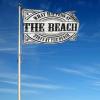 Funny Dorm Decor, “What Happens at the Beach Stays at the Beach” Garden Flag, Room Decor for Men (60 x 90 cm) view 4
