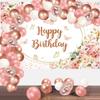 Watercolor Floral Birthday Backdrop for Baby Girl, 150 cm view 4