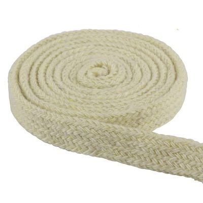5 m x 10 mm Cotton Cord, Hollow Flat Twisted Rope, Multicolor Beige