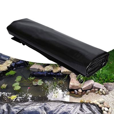 KUBAOS Pond Liner 6x8 m, 8x10 m, Large Fish Pond Liner, 0.3 mm Waterproof, Impermeable Membrane for Koi Ponds, Streams, Fountains, Waterfalls and Gardens (Color: Black, Size: 4x12 m)