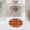 Navaho-Style Printed Round Rug, Soft Flannel, Non-Slip, Washable, 61 cm view 3