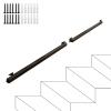 Black Square Stair Handrail, 1 m, 1.5 m, 3 m, 4 m, or 6 m, Wall-Mounted, Indoor and Outdoor (S view 1