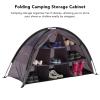 YUNYN Camping Shoe Organizer, Tent and RV Storage Organizer, 210D Oxford Fabric, 9 Shelves, Foldable, Brown view 2