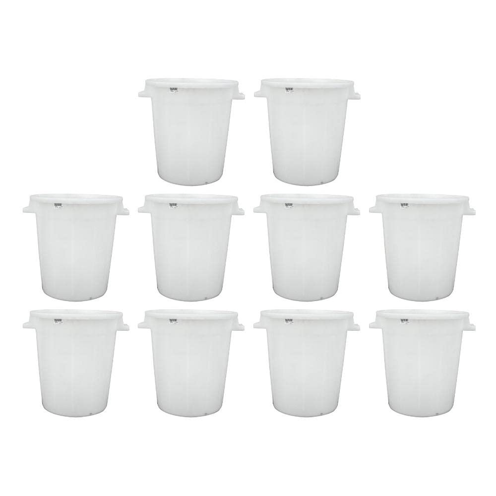 PROREGAL Super Value Set of 10 Plastic Containers, White, 50 L