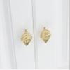 PILYON Brass Cabinet Knobs, 2-Pack, Golden Leaf, 33 x 61 mm view 2