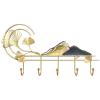 Wall-Mounted Coat Rack with Metal Hooks, 5 Hooks view 1