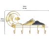Wall-Mounted Coat Rack with Metal Hooks, 5 Hooks view 2